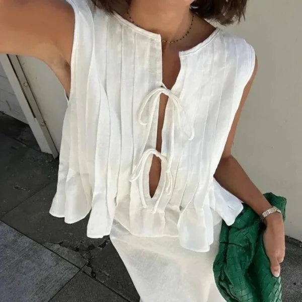 chemise blanche courte en lin